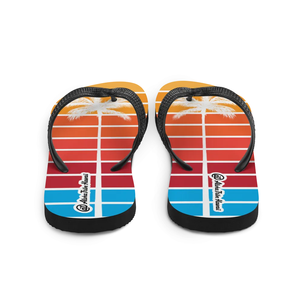 Aloha Tribe -Sunset Palm- Flip-Flops