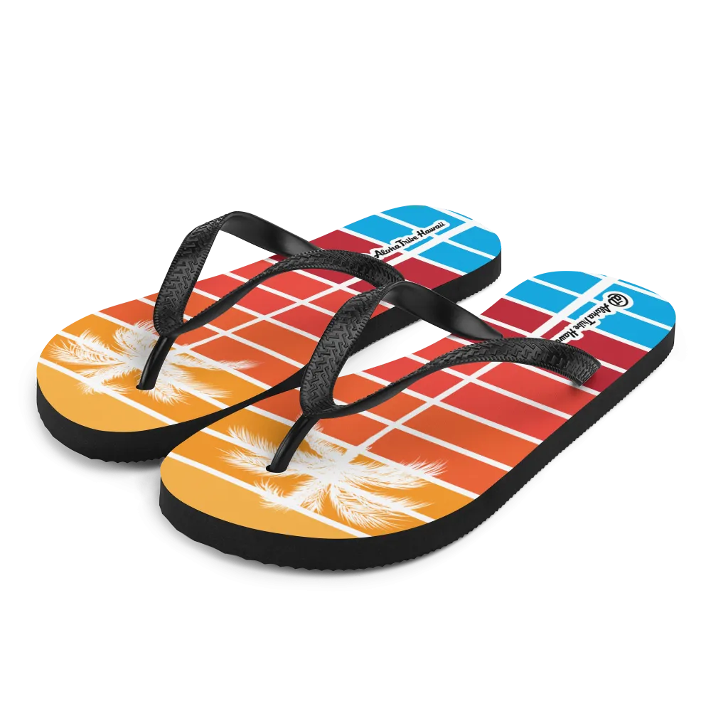 Aloha Tribe -Sunset Palm- Flip-Flops
