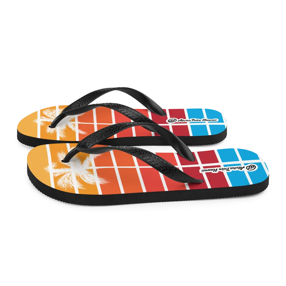 Aloha Tribe -Sunset Palm- Flip-Flops