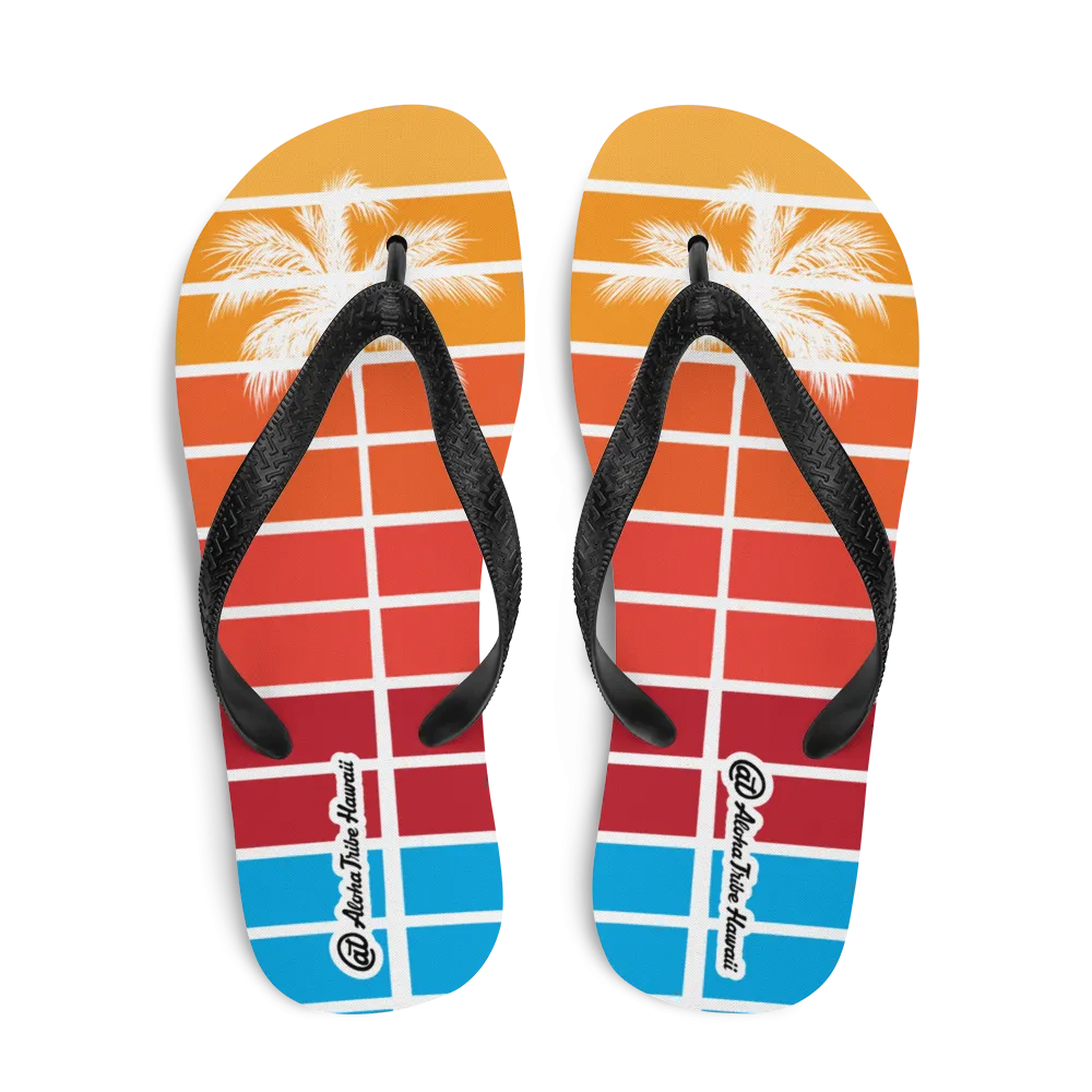 Aloha Tribe -Sunset Palm- Flip-Flops