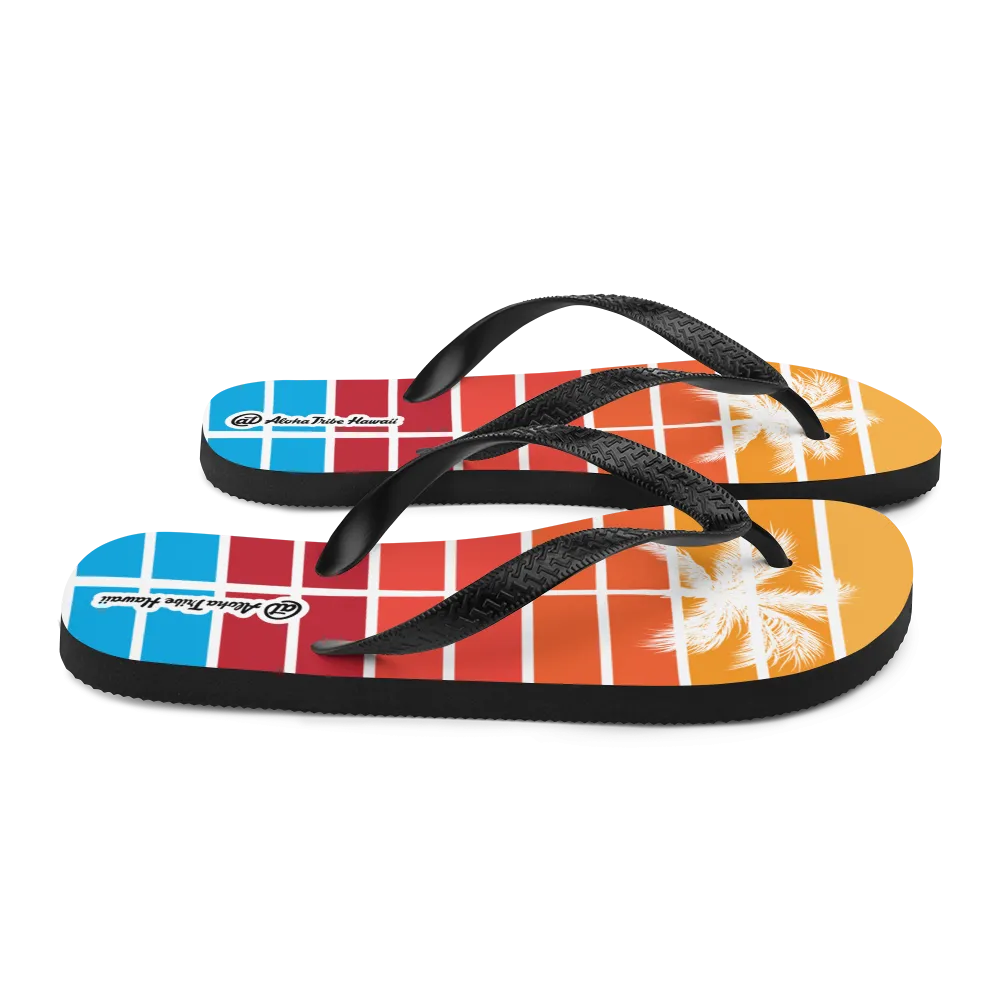 Aloha Tribe -Sunset Palm- Flip-Flops
