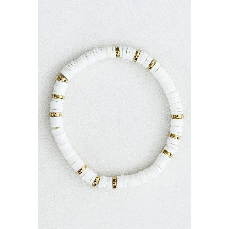 Americana Patriotic Red White Blue Bead Bracelet