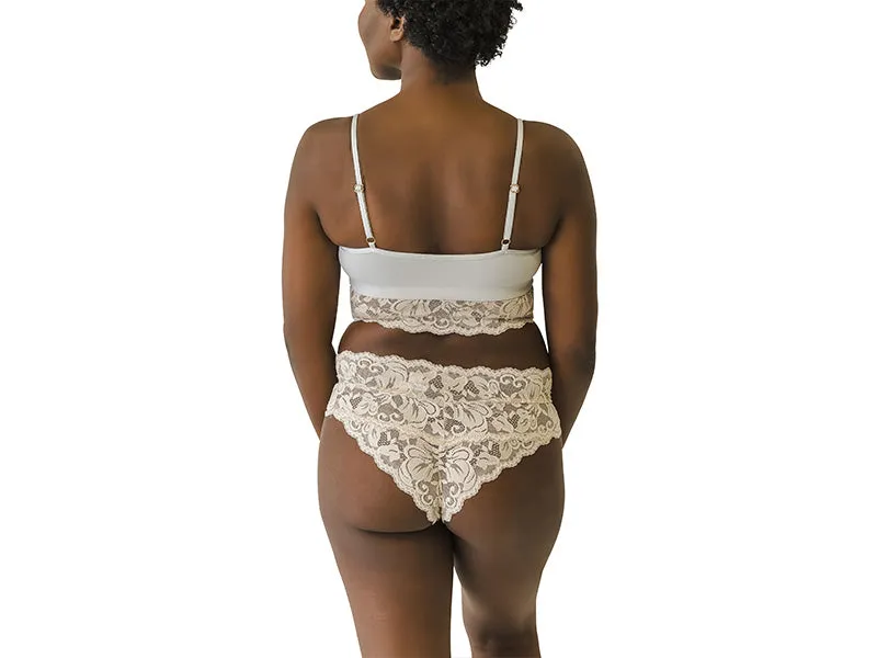 Astrid Bralette with Lace, Champagne/Grey