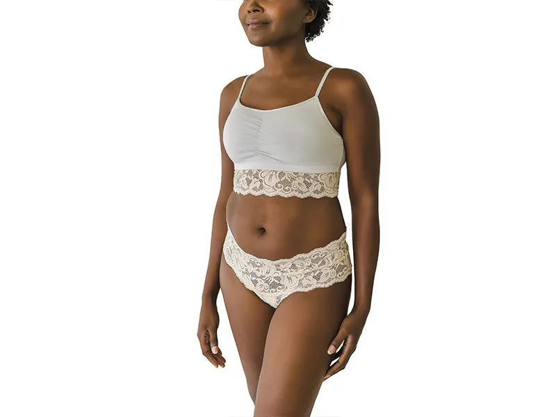 Astrid Bralette with Lace, Champagne/Grey