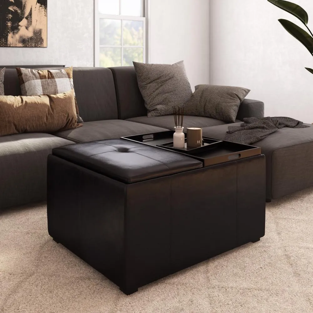 Avalon Small Coffee Table Storage Ottoman