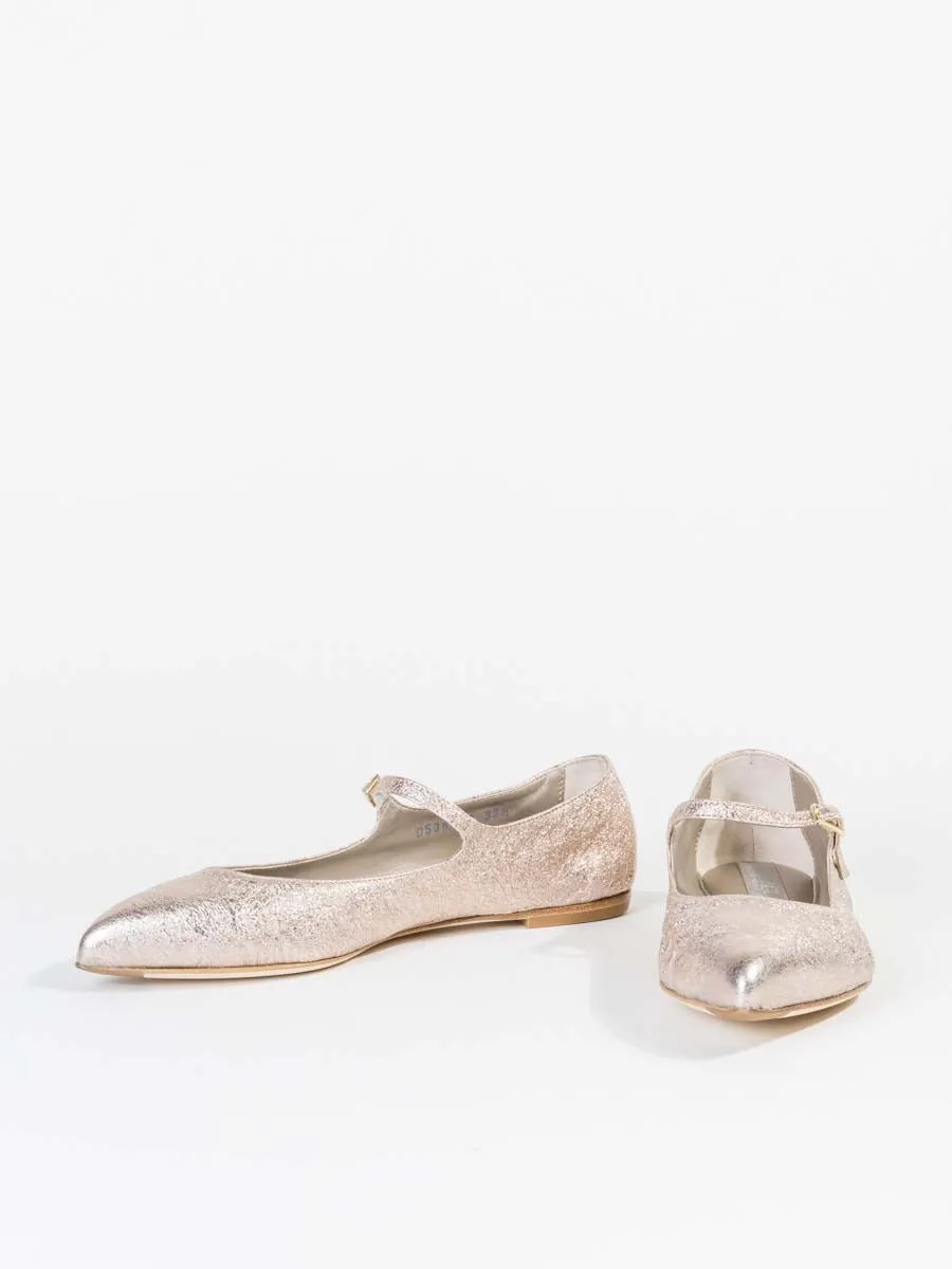 ballet reffy flat - metallic