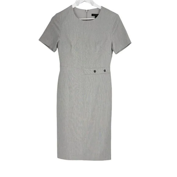 Banana Republic Size 2 Gray Textured Dress Stretch Career Business