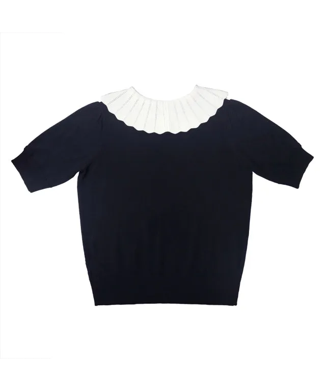 BENECIA 12 Flat Collar Short Sleeve - Black