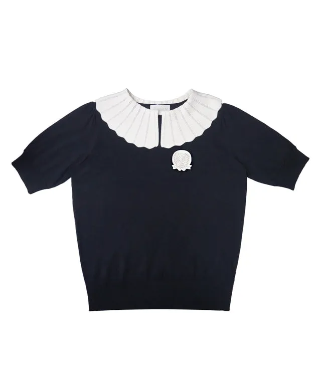 BENECIA 12 Flat Collar Short Sleeve - Black