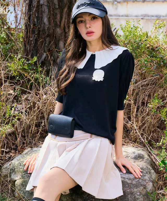 BENECIA 12 Flat Collar Short Sleeve - Black