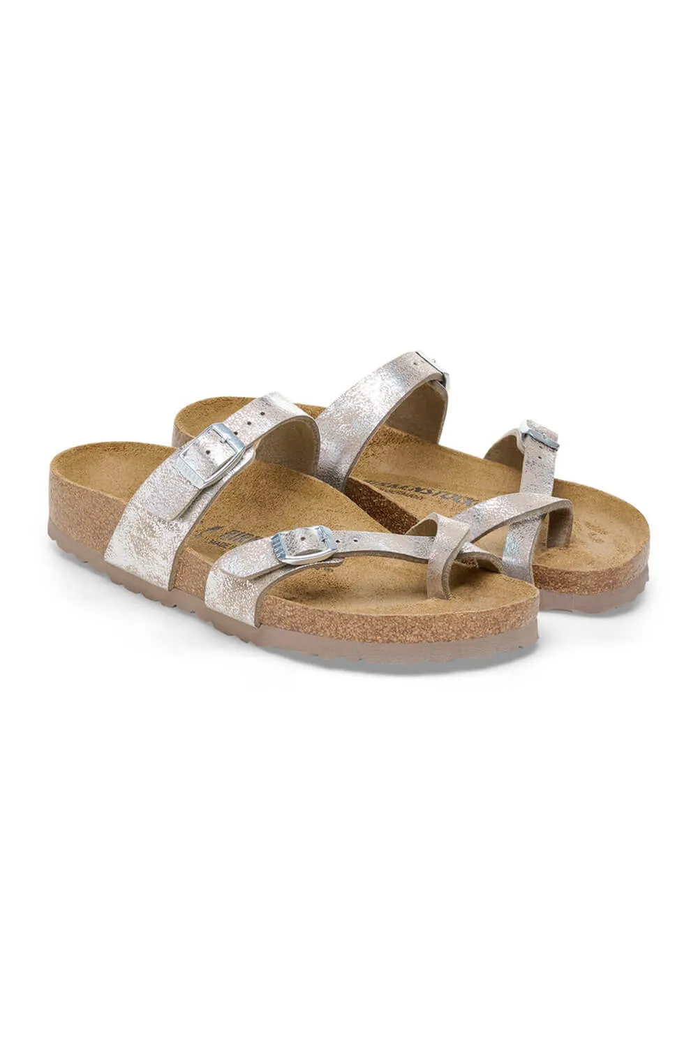 Birkenstock Mayari Sandals in Washed Metallic Silver | 1026992