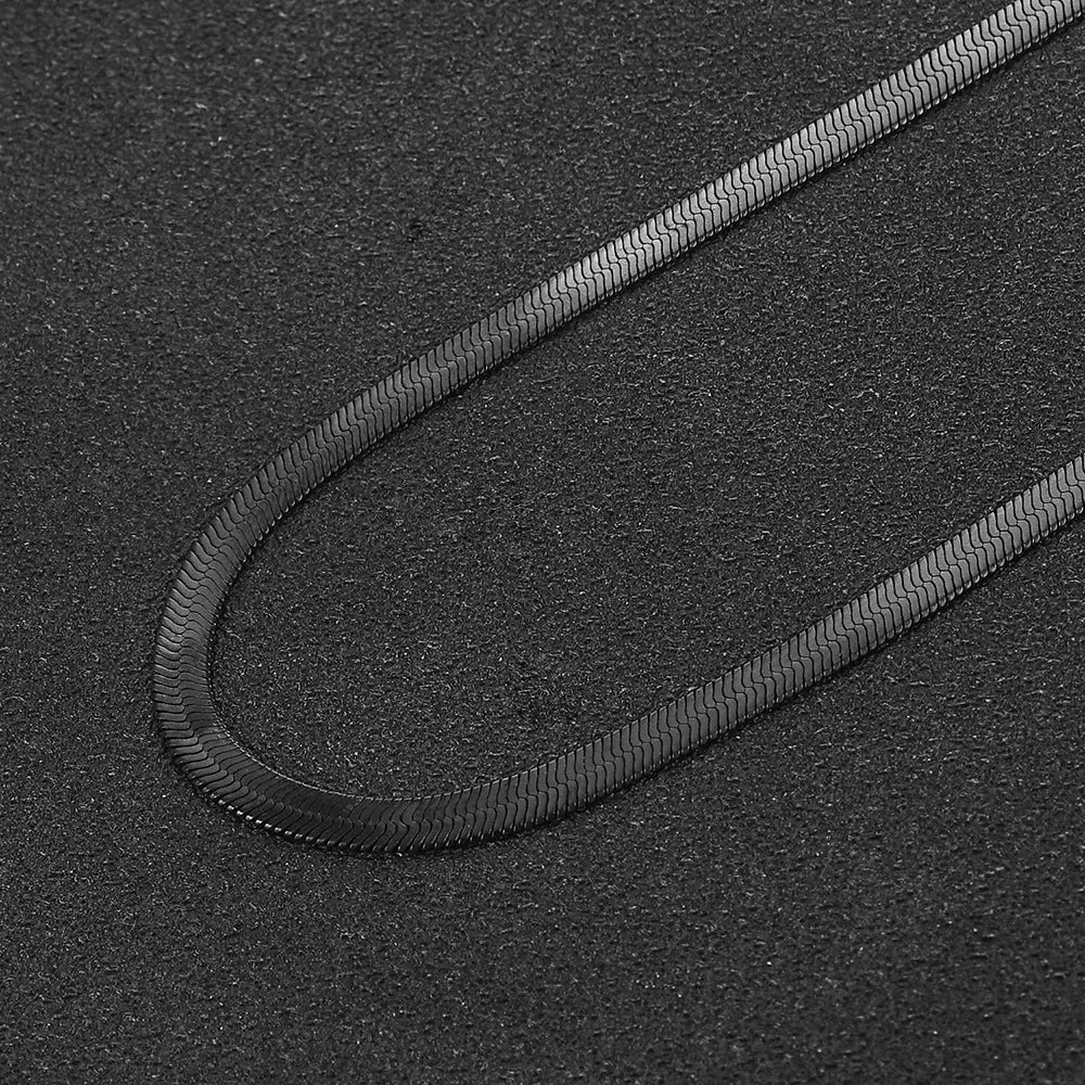 Black Flat Snake Chain