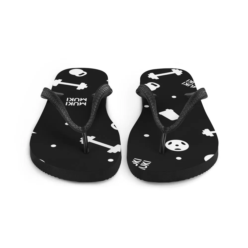 Black Gym Stuff Flip-Flops