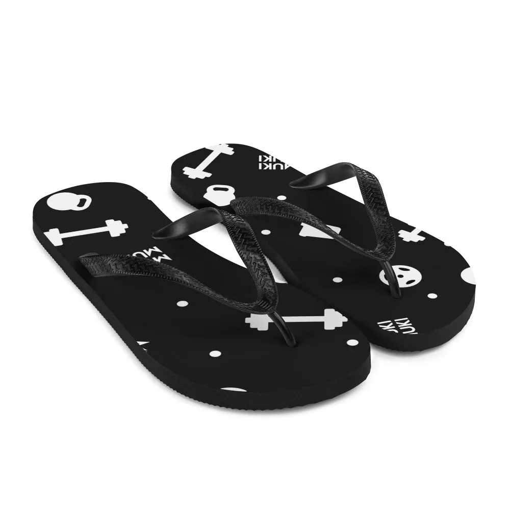 Black Gym Stuff Flip-Flops