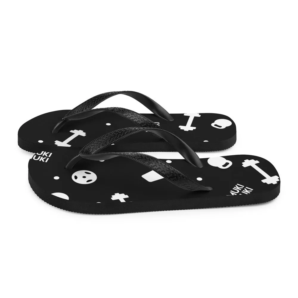 Black Gym Stuff Flip-Flops
