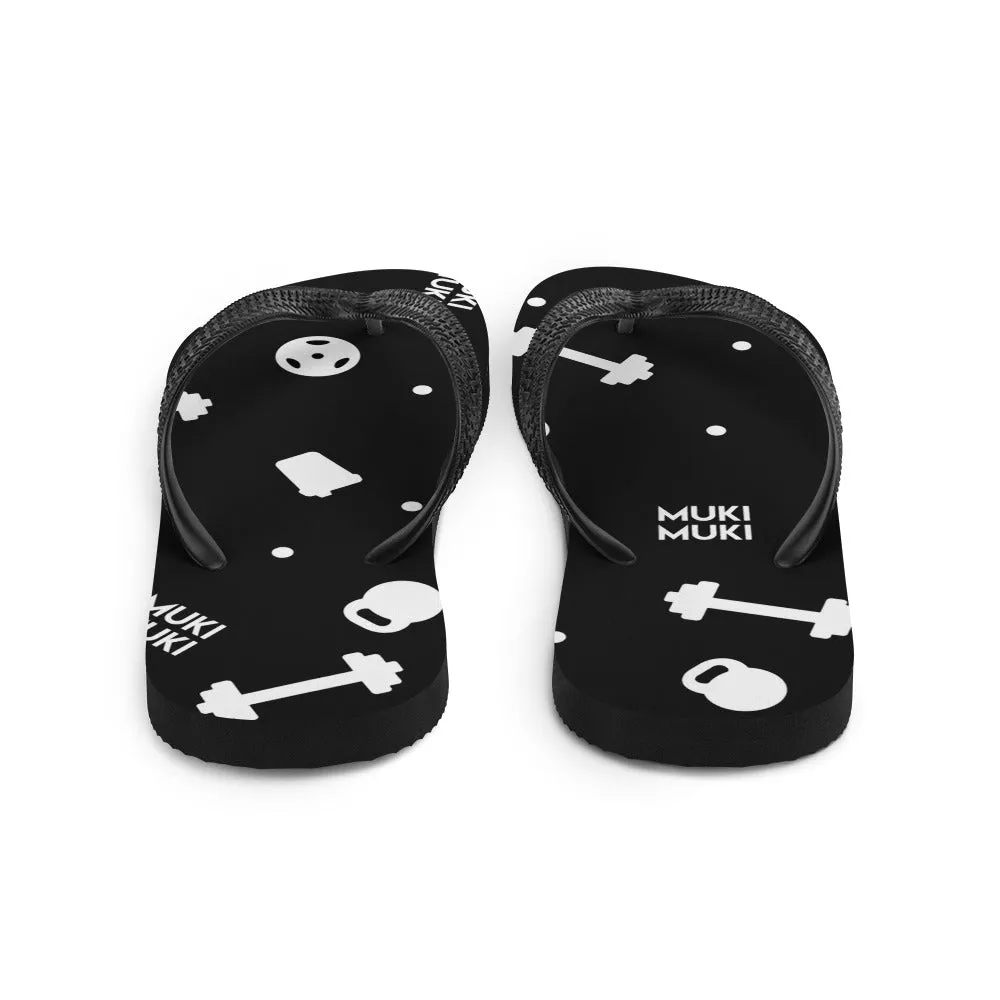 Black Gym Stuff Flip-Flops