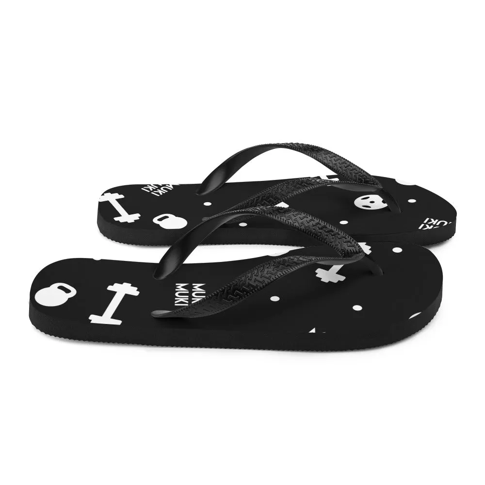 Black Gym Stuff Flip-Flops