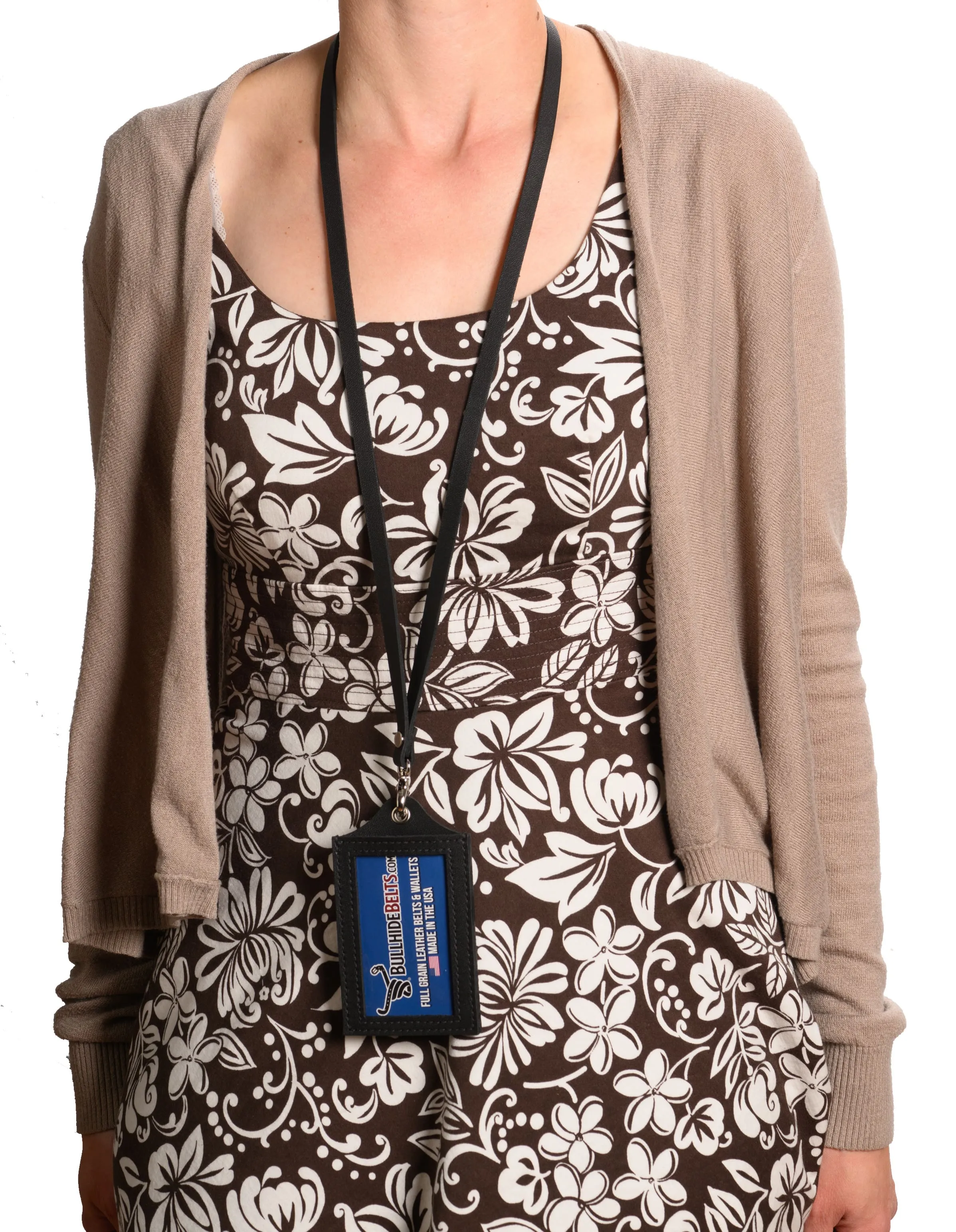 Black Leather Lanyard – Perfect for ID, Security Access, and Cruise Sea Passes
