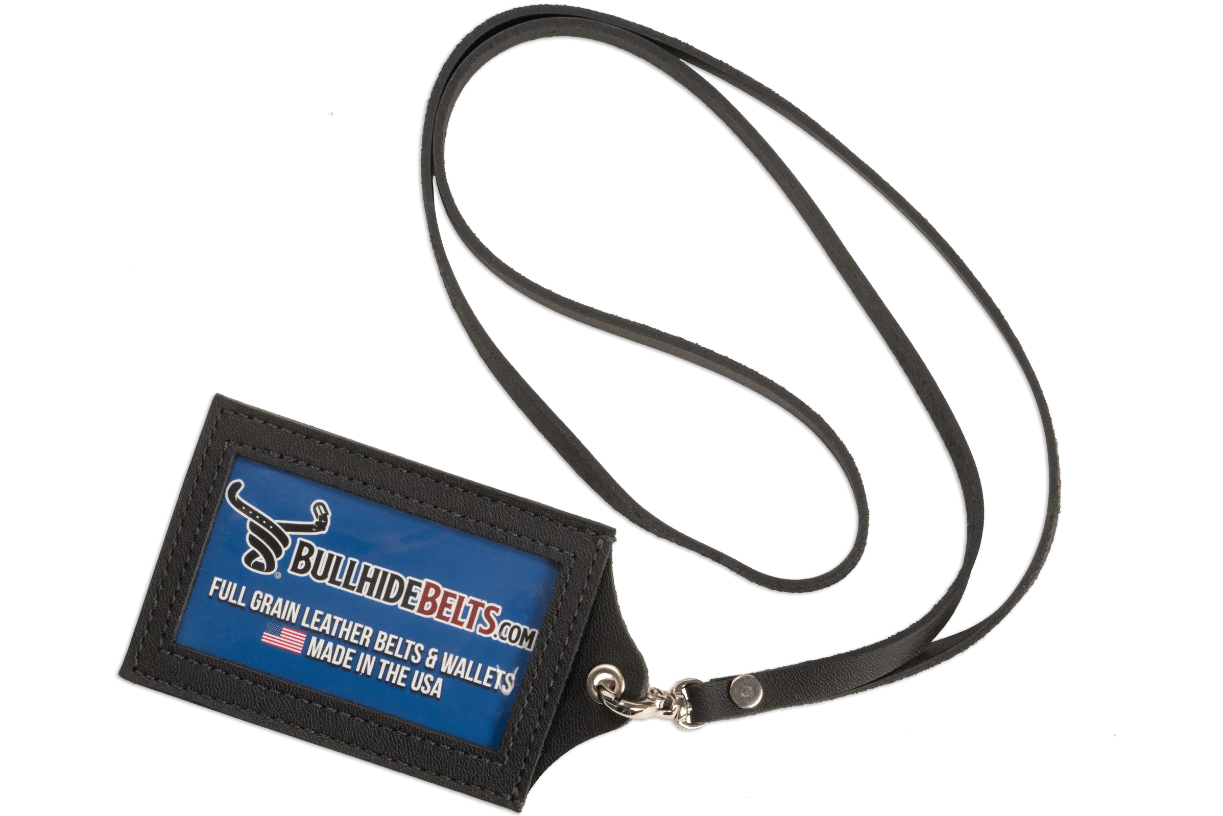 Black Leather Lanyard – Perfect for ID, Security Access, and Cruise Sea Passes