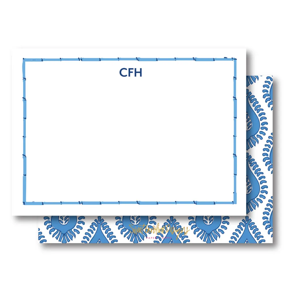 Blue Paisley Stationery