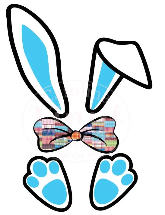 Boy Bunny Ears & Feet Vinyl Heat Transfer