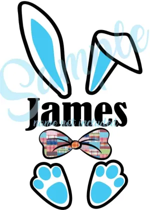 Boy Bunny Ears & Feet Vinyl Heat Transfer