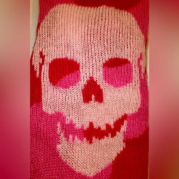 Brand New Never Worn Wooden Ships Pink Camo Skull Sweater In Size S/M