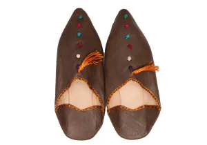 Brown Moroccan Babouche Slipper