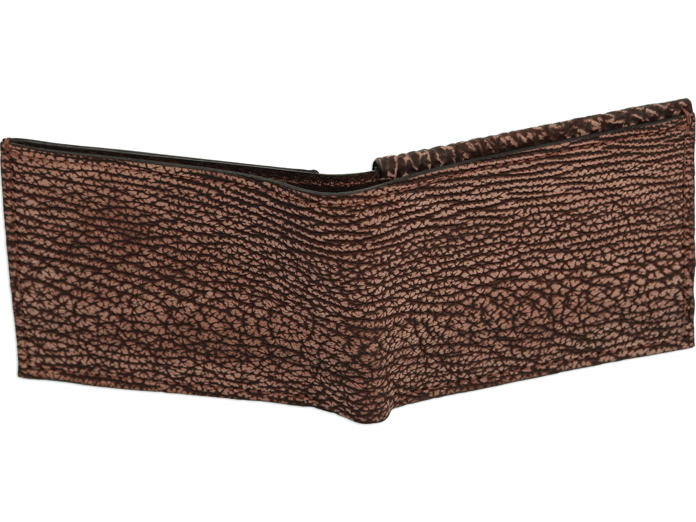 Brown Suede Shark Luxury Designer Exotic Bifold Wallet With Flip Up ID Window