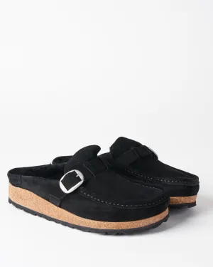 buckley shearling mule - black suede/black shearling