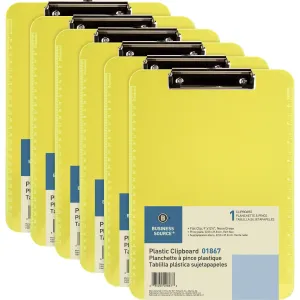 Business Source Flat Clip Plastic Clipboard
