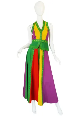 c1974 Giorgio Sant' Angelo Leather Trim Skirt & Vest