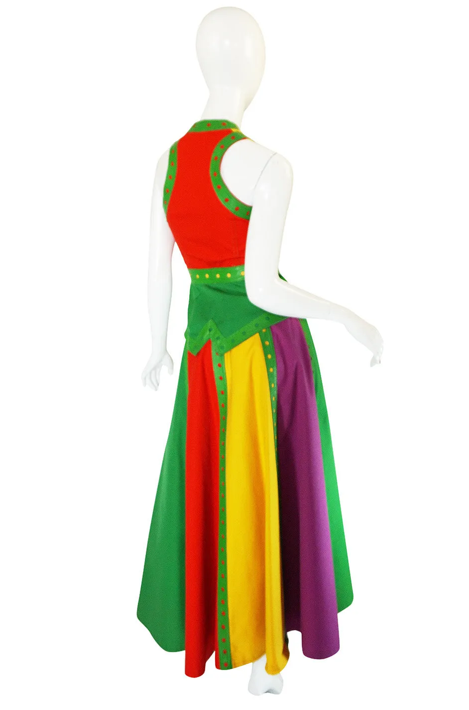 c1974 Giorgio Sant' Angelo Leather Trim Skirt & Vest