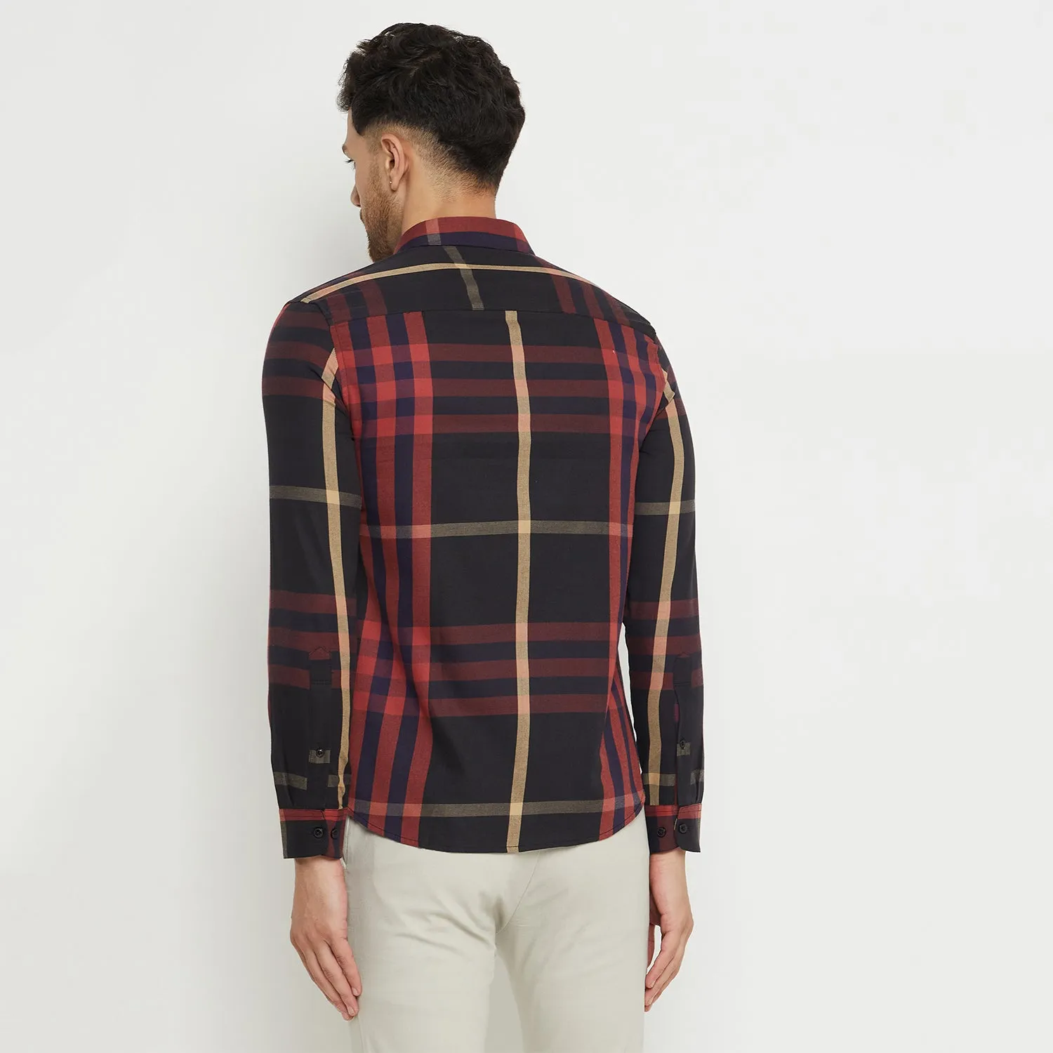 Camla Barcelona Chequered Black Shirt
