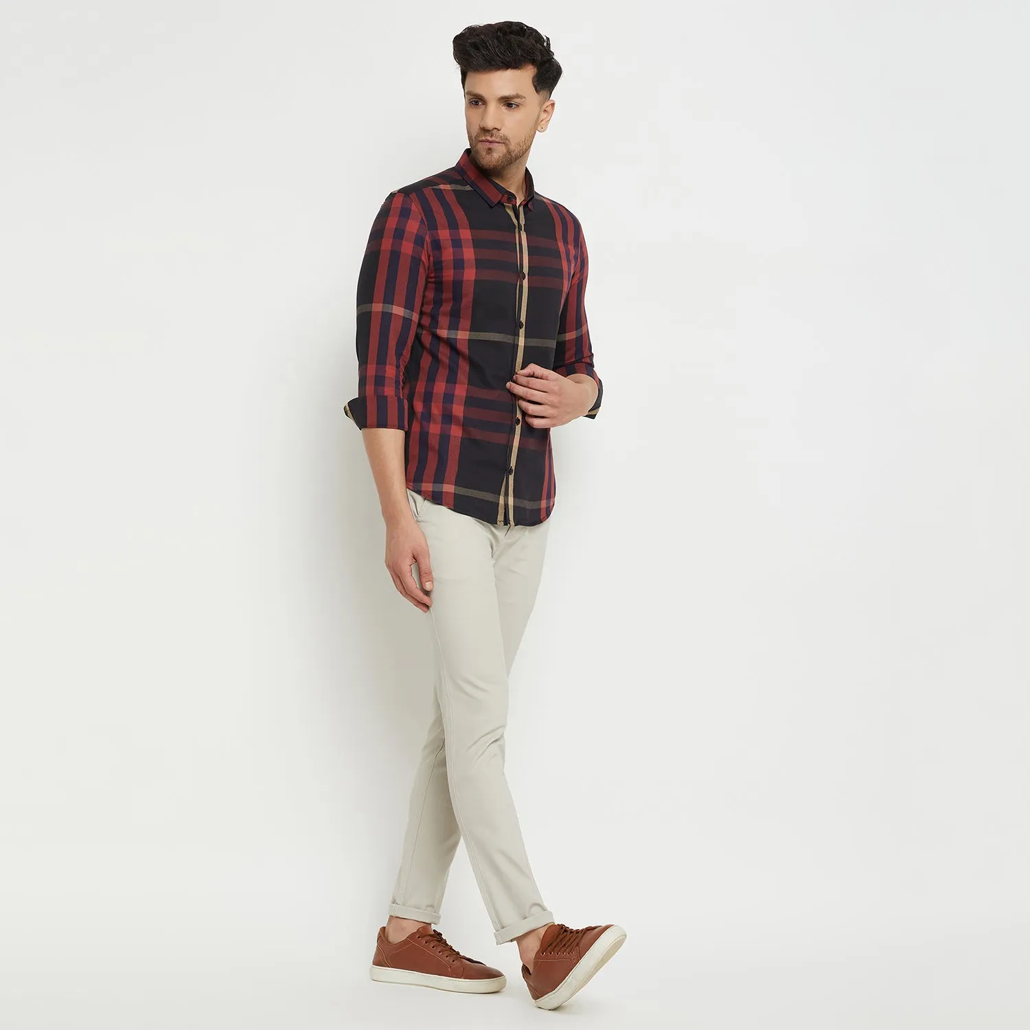 Camla Barcelona Chequered Black Shirt