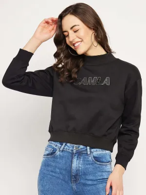 Camla Barcelona Logo Print Black Sweatshirt