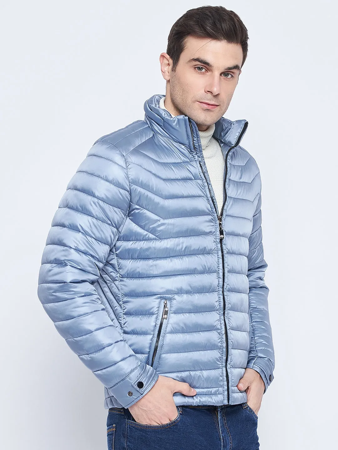 Camla Barcelona Metallic Blue Puffer Jacket