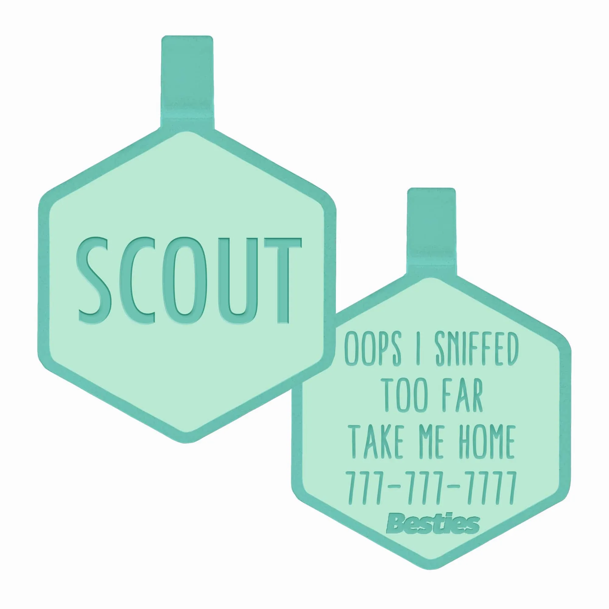 Caribbean Green Silicone ID Tag