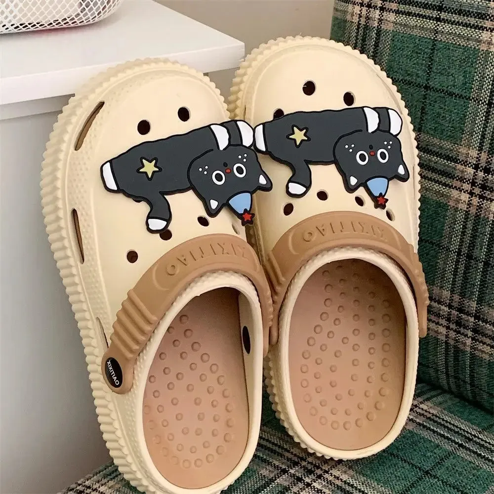 Cartoon Star Cat Slippers – Cozy & Non-Slip Indoor Winter Shoes