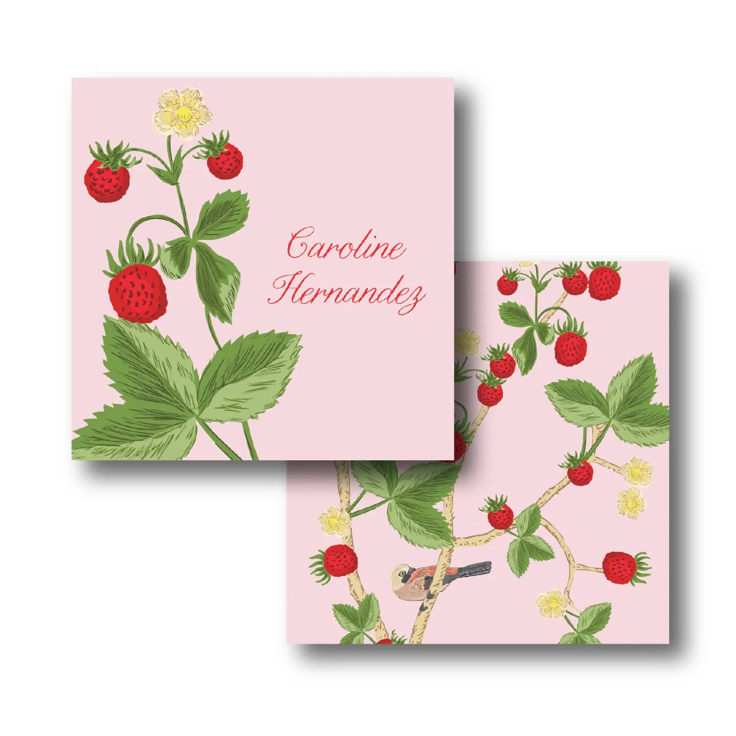 Chinoiserie Strawberry Calling Card
