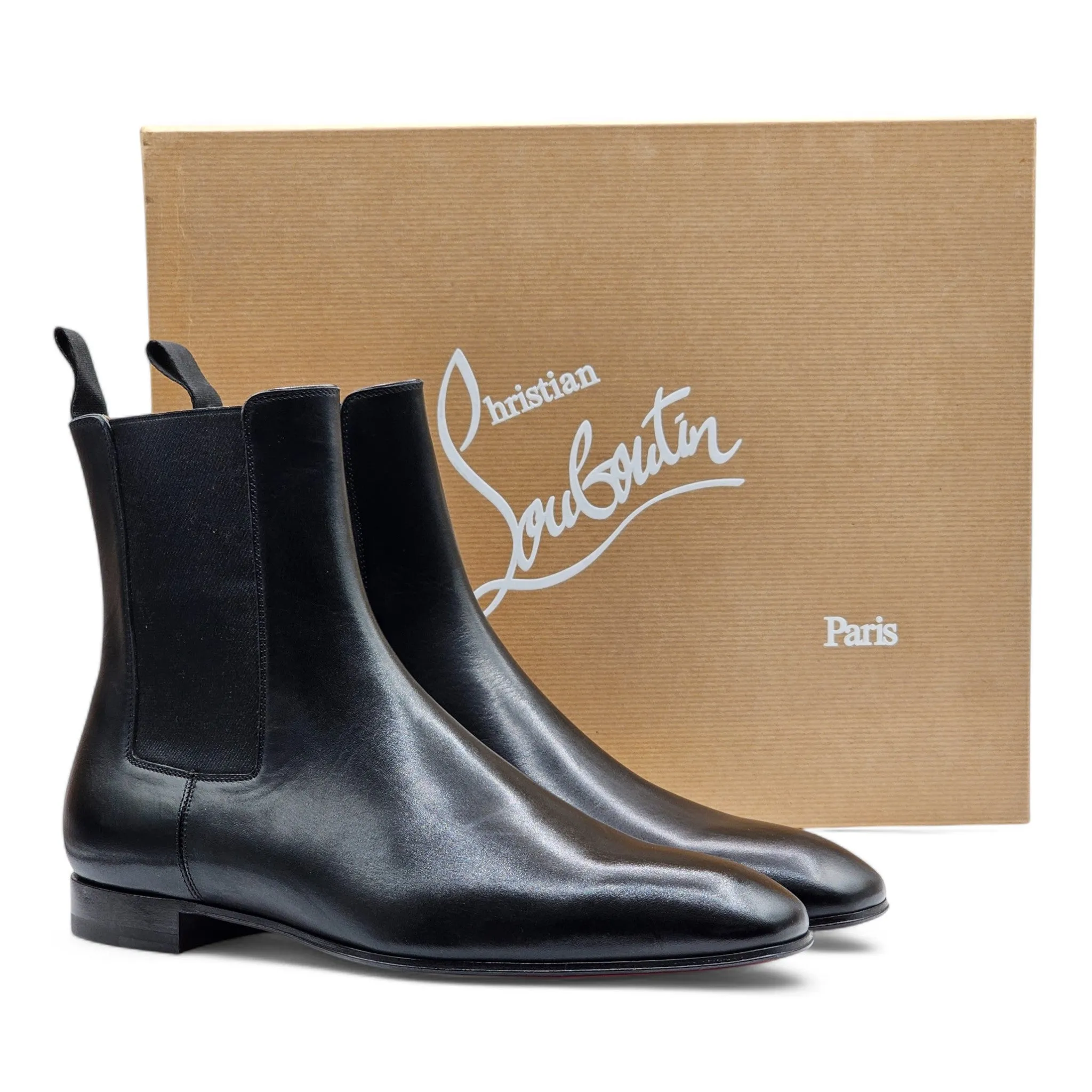 Christian Louboutin Roadie Flat Boots - Leather - Black - EU 40 / US 7