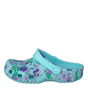 Classic Floral Clog Ps Ice Blue
