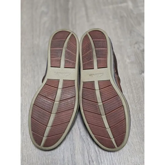 Collection by Clarks Men's Brown Leather‎ Lace Up Casual Sneaker Size 9.5M