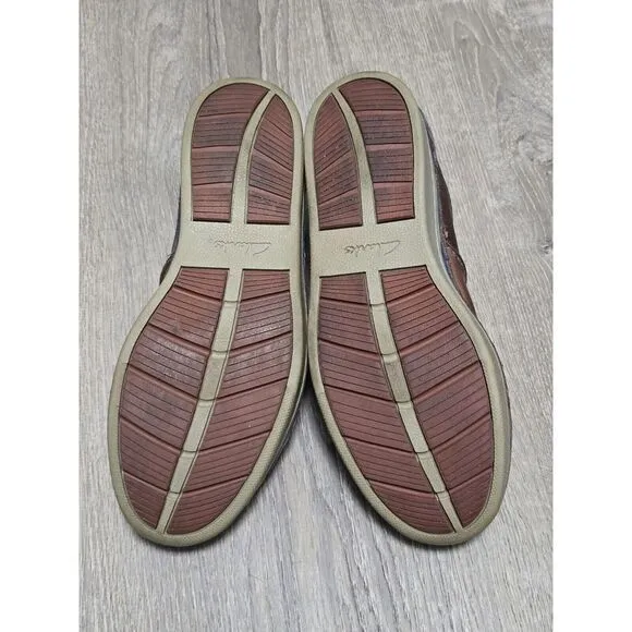 Collection by Clarks Men's Brown Leather‎ Lace Up Casual Sneaker Size 9.5M