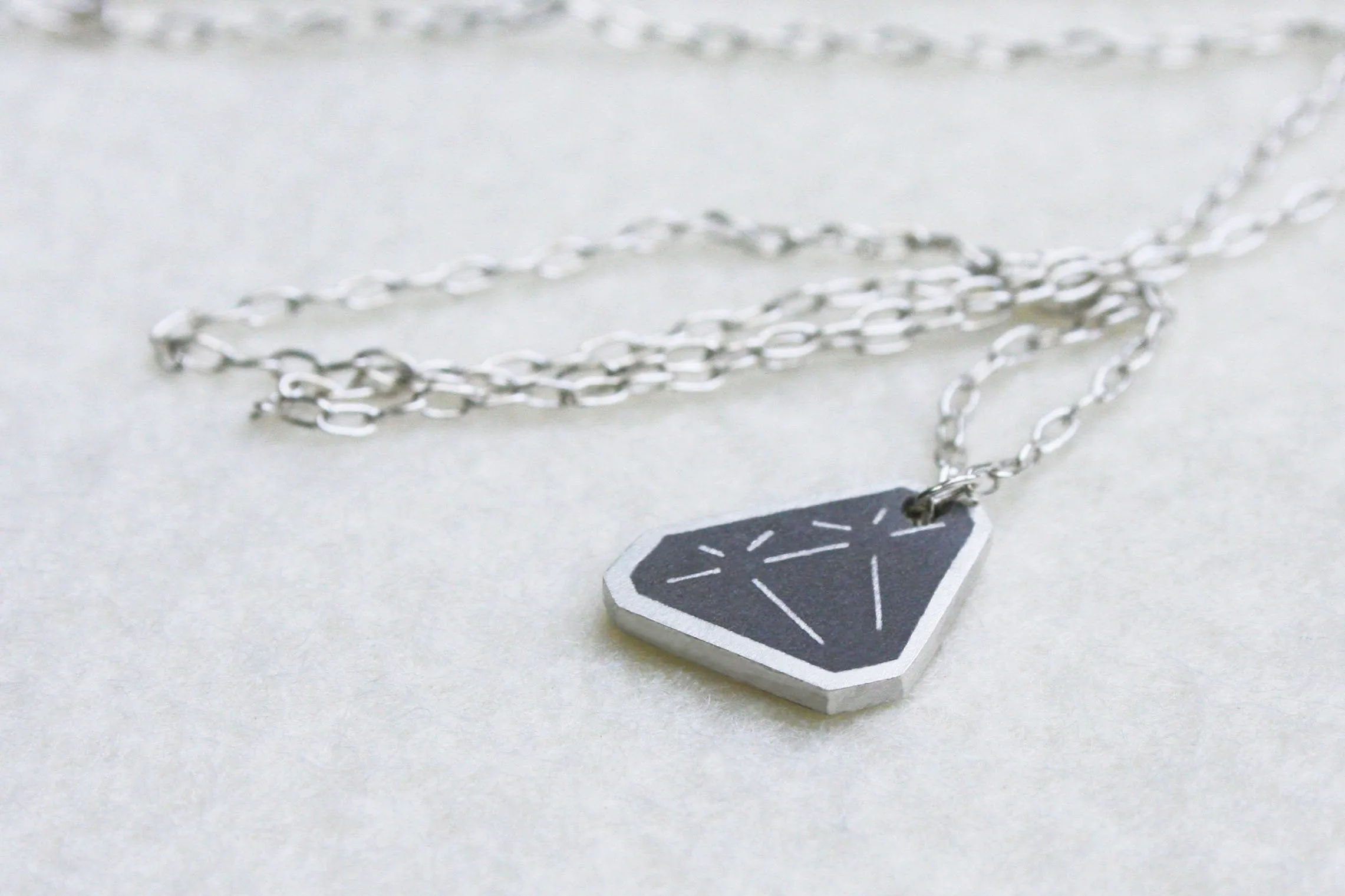 Contemporary Flat Diamond Shape Pendant