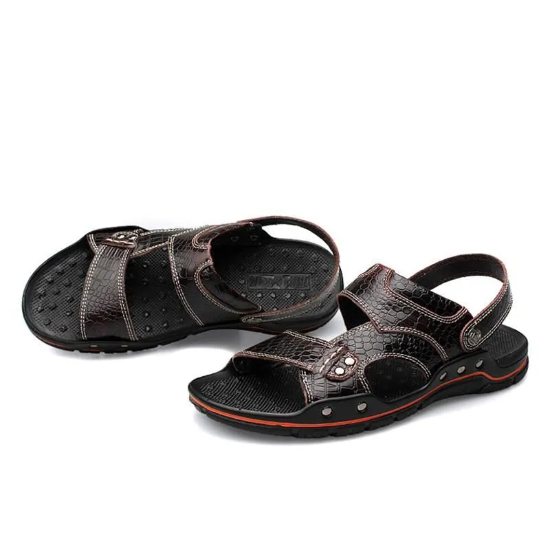 Crocodile Pattern Summer Beach Sandals Up To Size 13.5