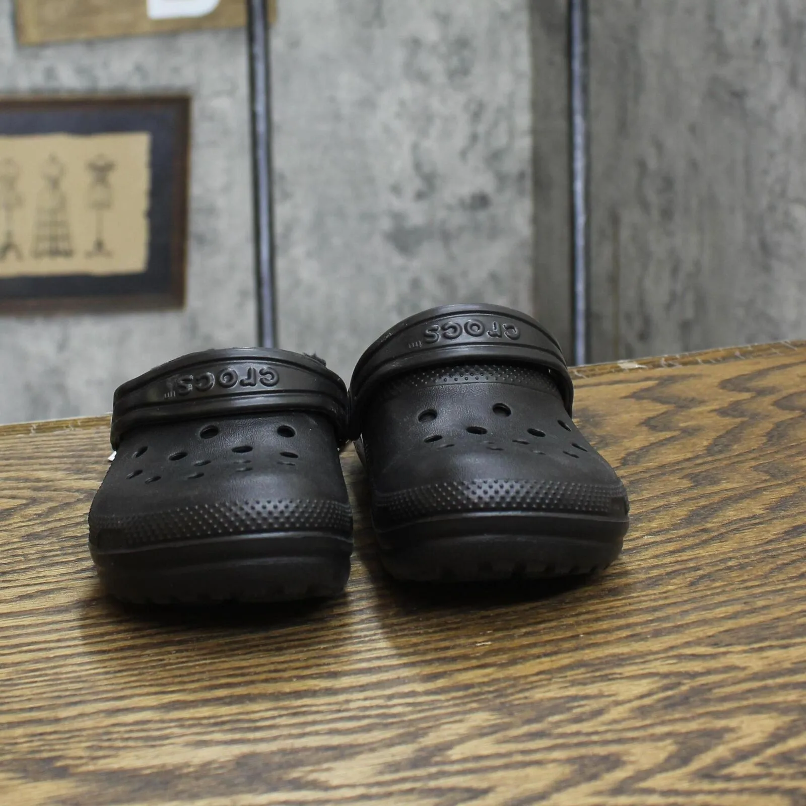 Crocs Kids Unisex Classic Lined Slippers Clog 203506-060 Black / Black 9T