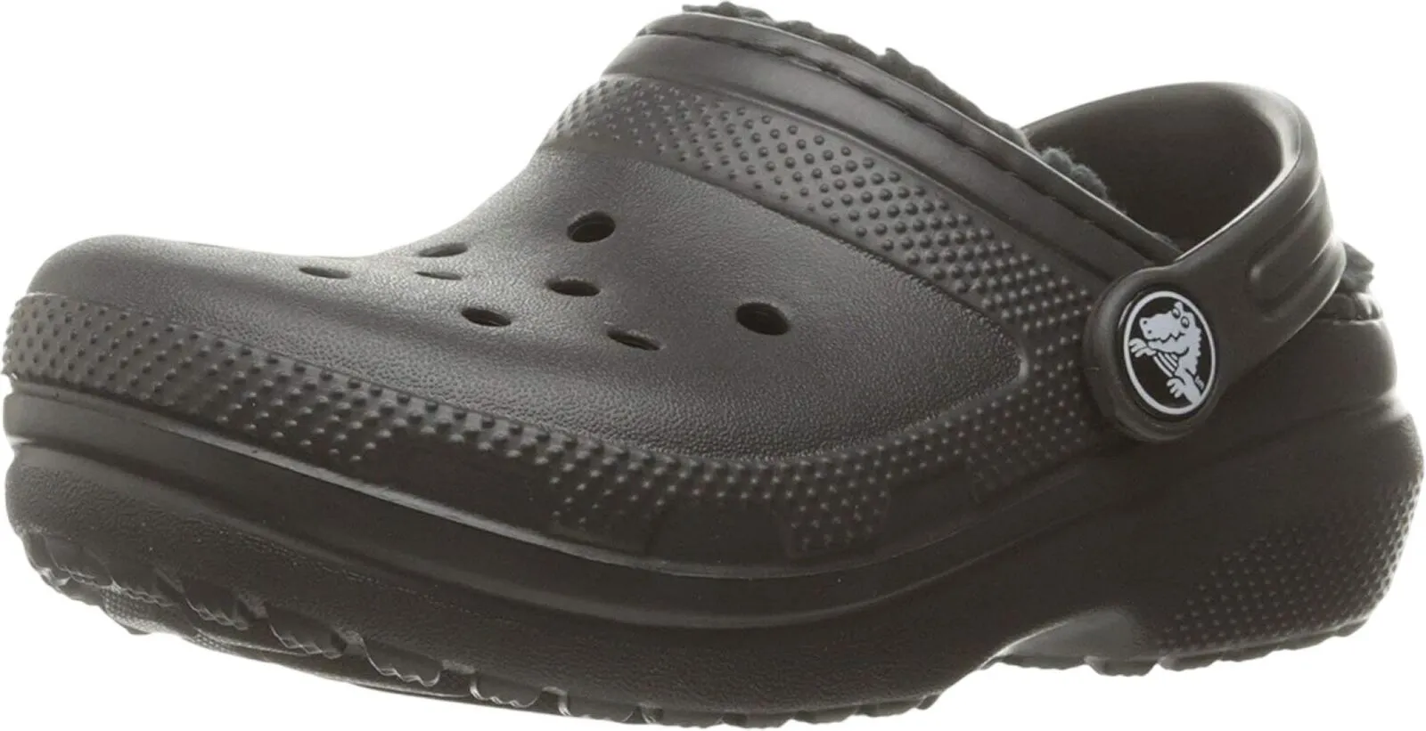 Crocs Kids Unisex Classic Lined Slippers Clog 203506-060 Black / Black 9T