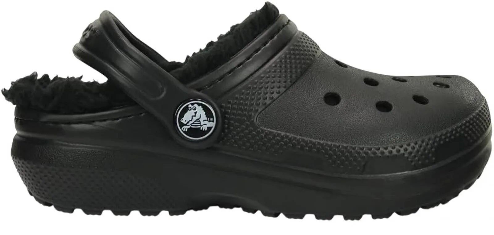 Crocs Kids Unisex Classic Lined Slippers Clog 203506-060 Black / Black 9T