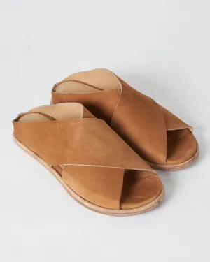crossover flat sandal - camoscio sella